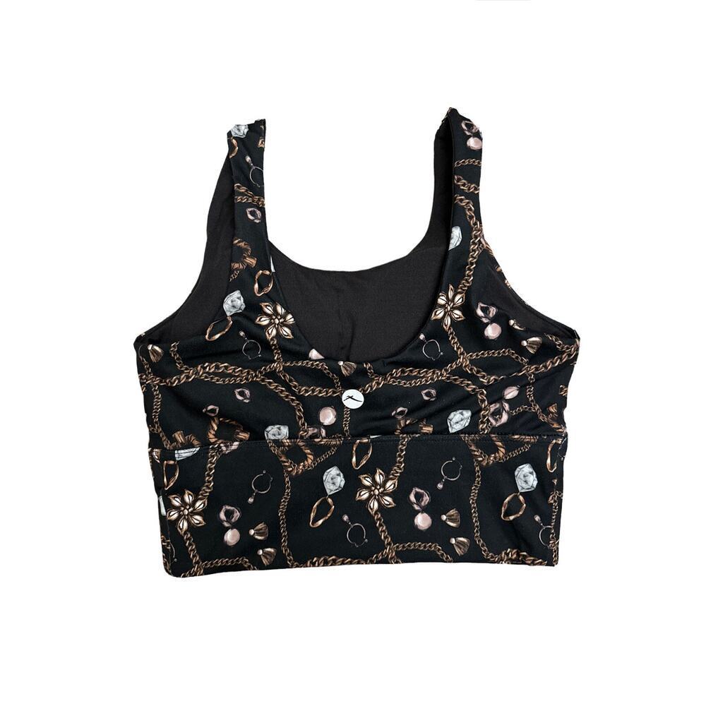 X By GOTTEX Sports Bra Womens XS Chain Jewel Print Padded Wireless - Picture 2 of 7